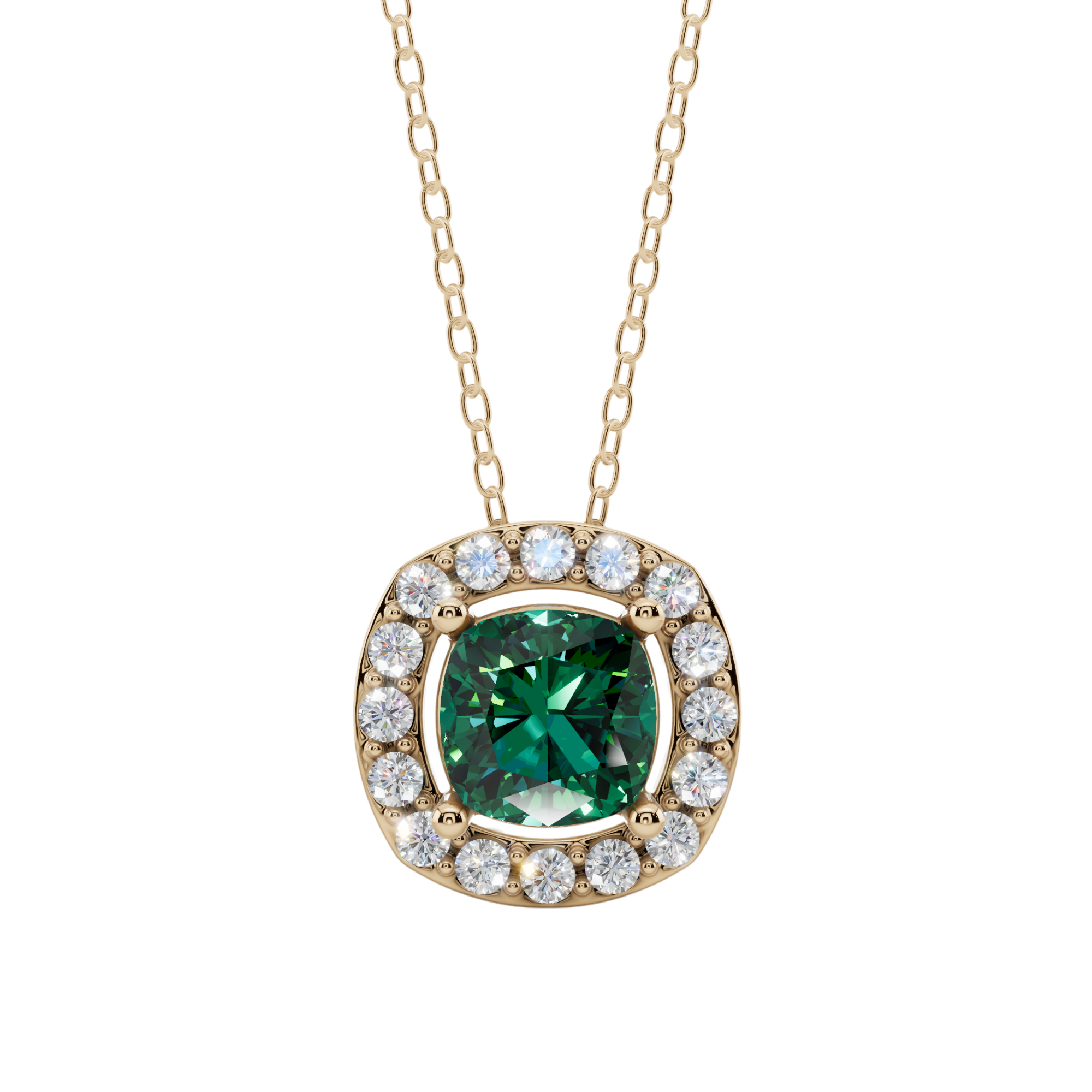 Halo Cushion Pendant Necklace| Velmé