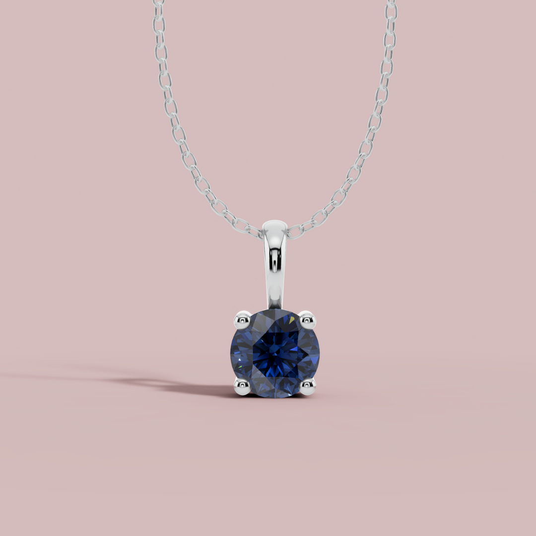 Blue Signature Solitaire 925 Pure Silver Necklace My Store