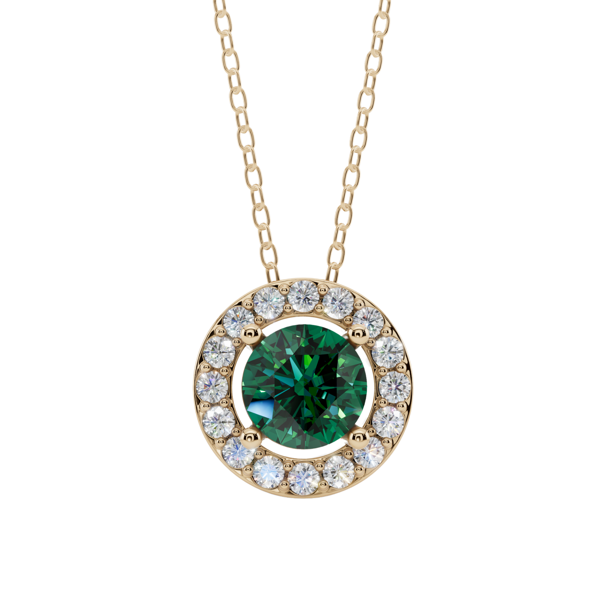 Halo Round Pendant Necklace | Velmé