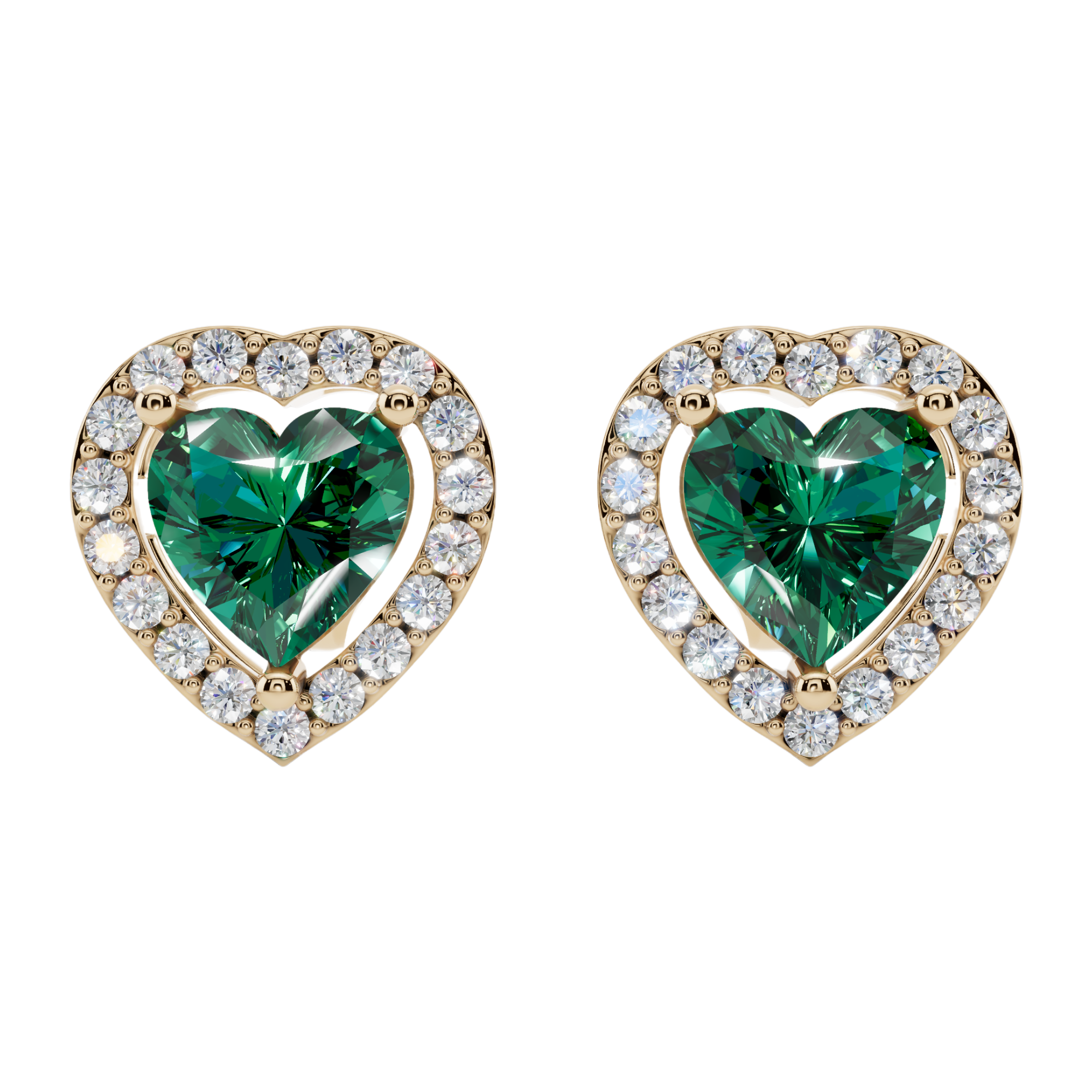 Classic Halo Solitaire Heart Earrings | Velmé