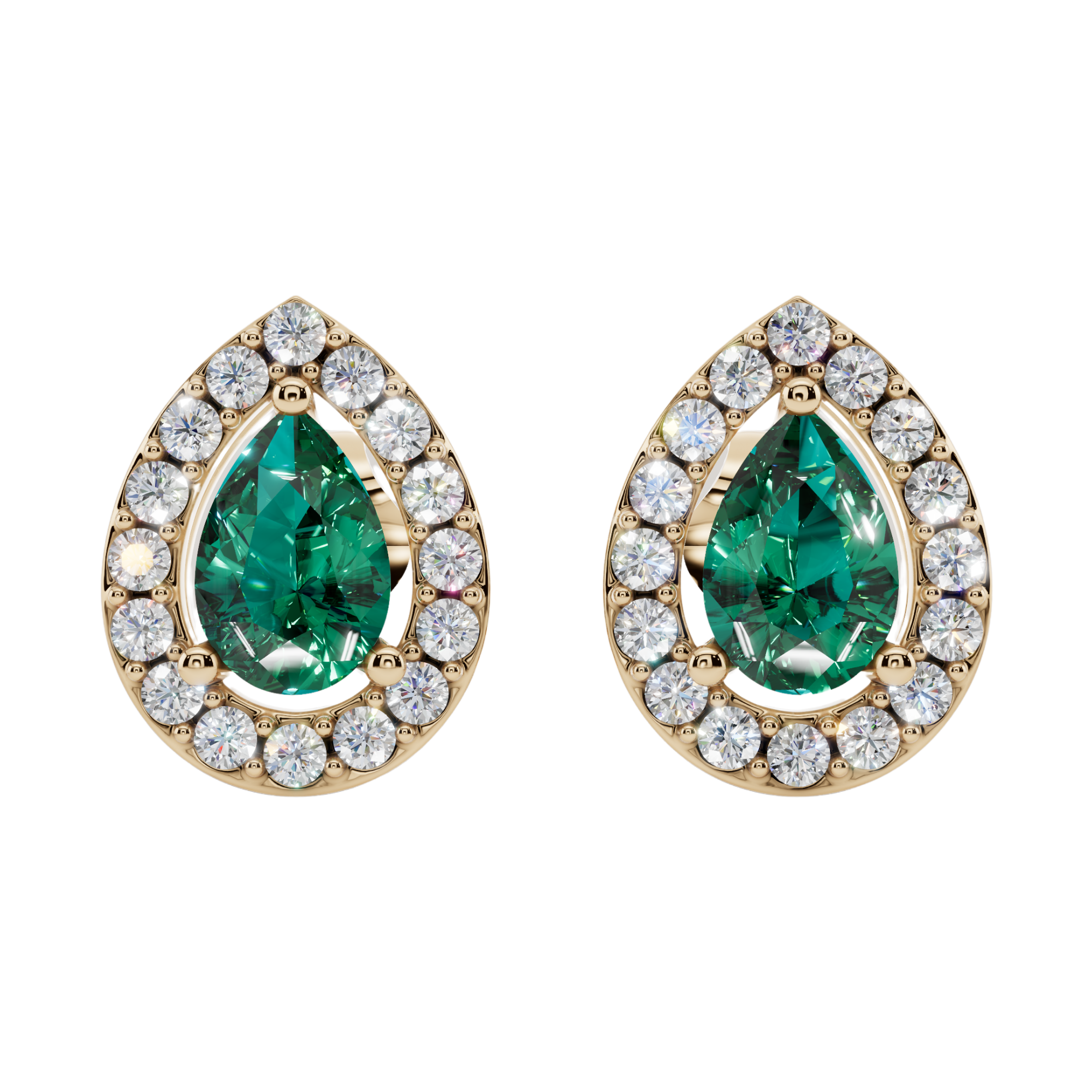 Classic Halo Solitaire Pear Earrings | Velmé