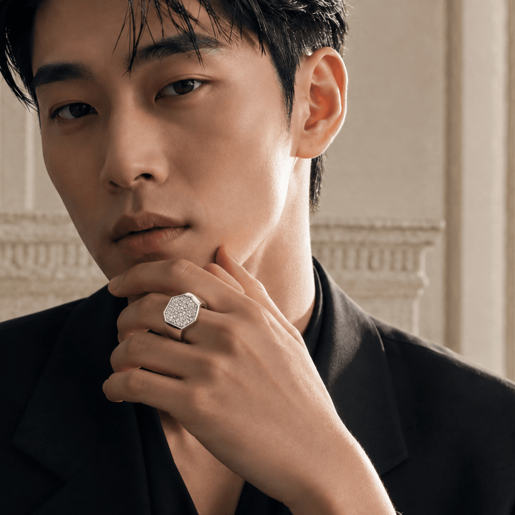 VELMÉ Éclat 925 Silver Men’s Pavé Ring | Velmé
