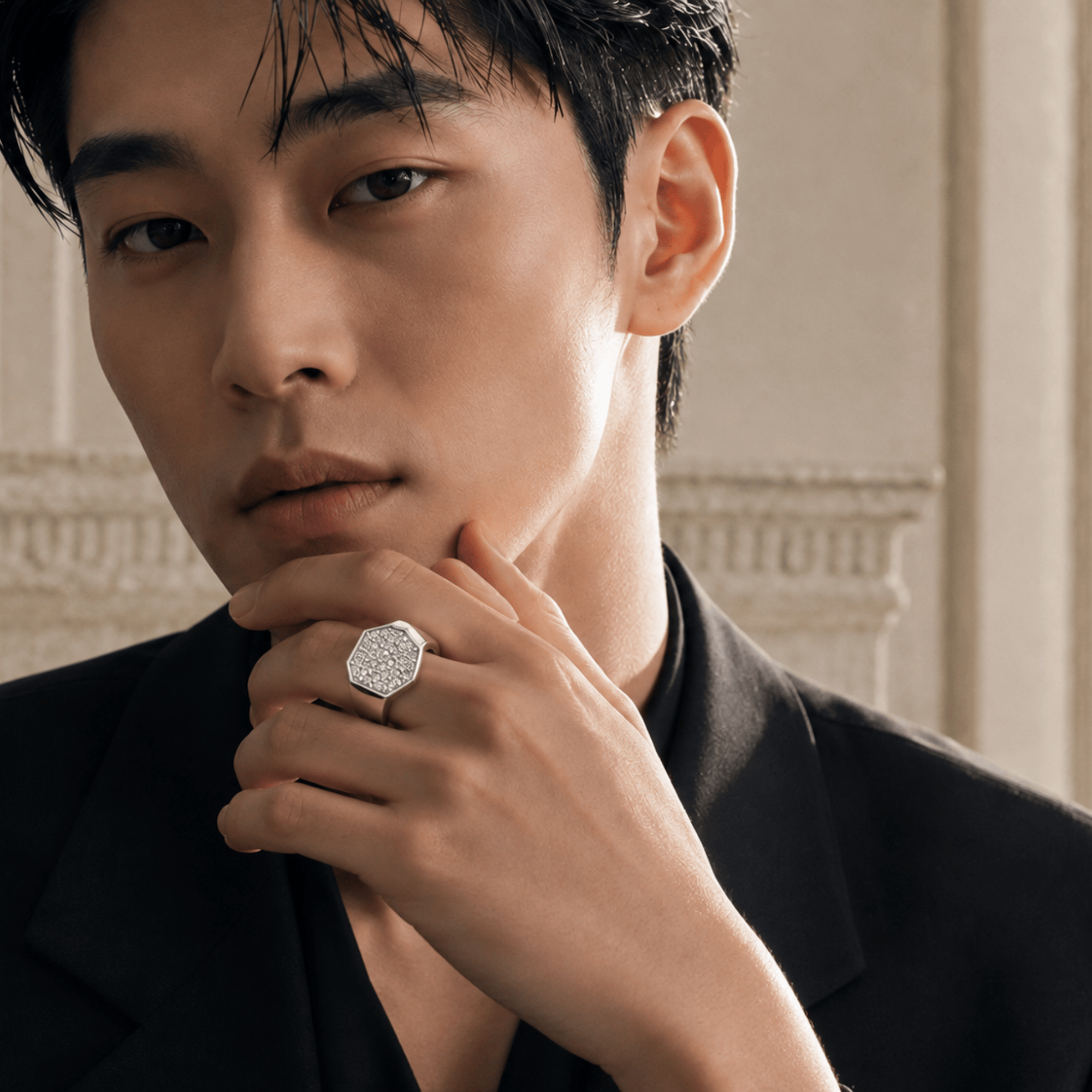 VELMÉ Éclat 925 Silver Men’s Pavé Ring | Velmé