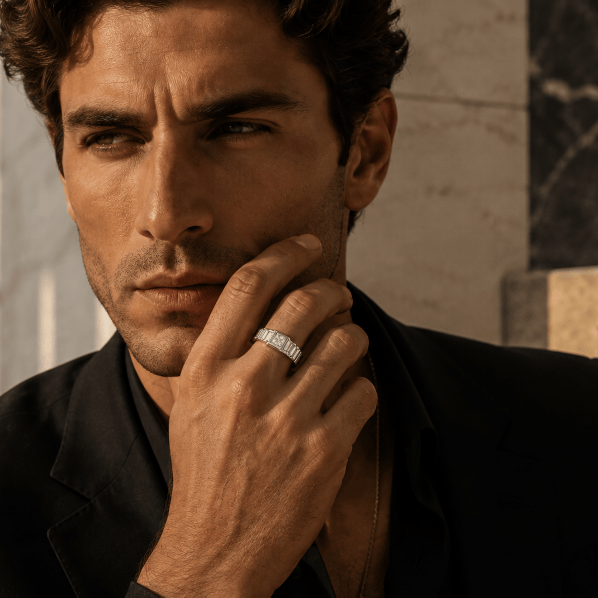 VELMÉ Regal 925 Silver Men’s Gemstone Ring | Velmé