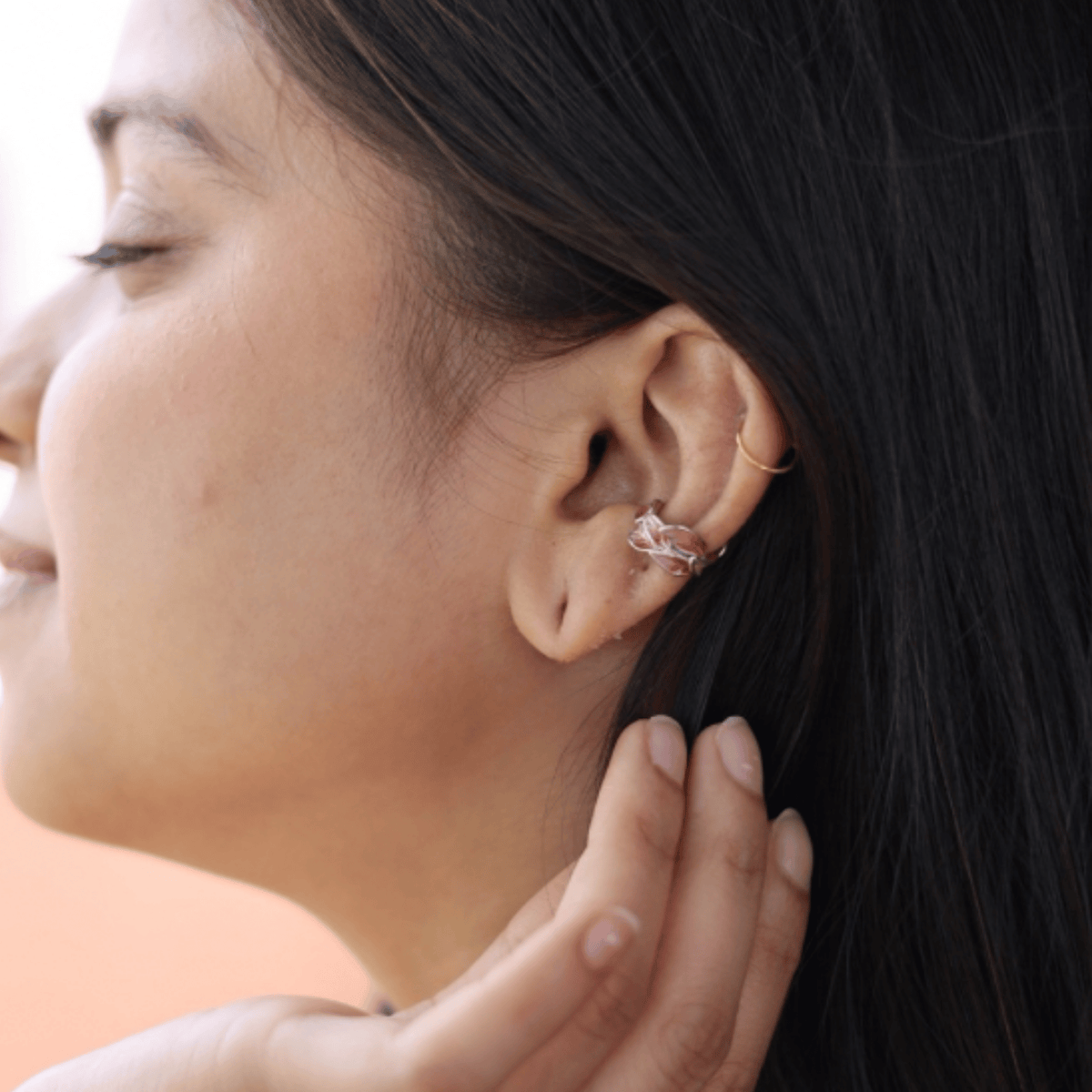 Blush Leaf Sweeps 925 Silver Earcuff | Velmé