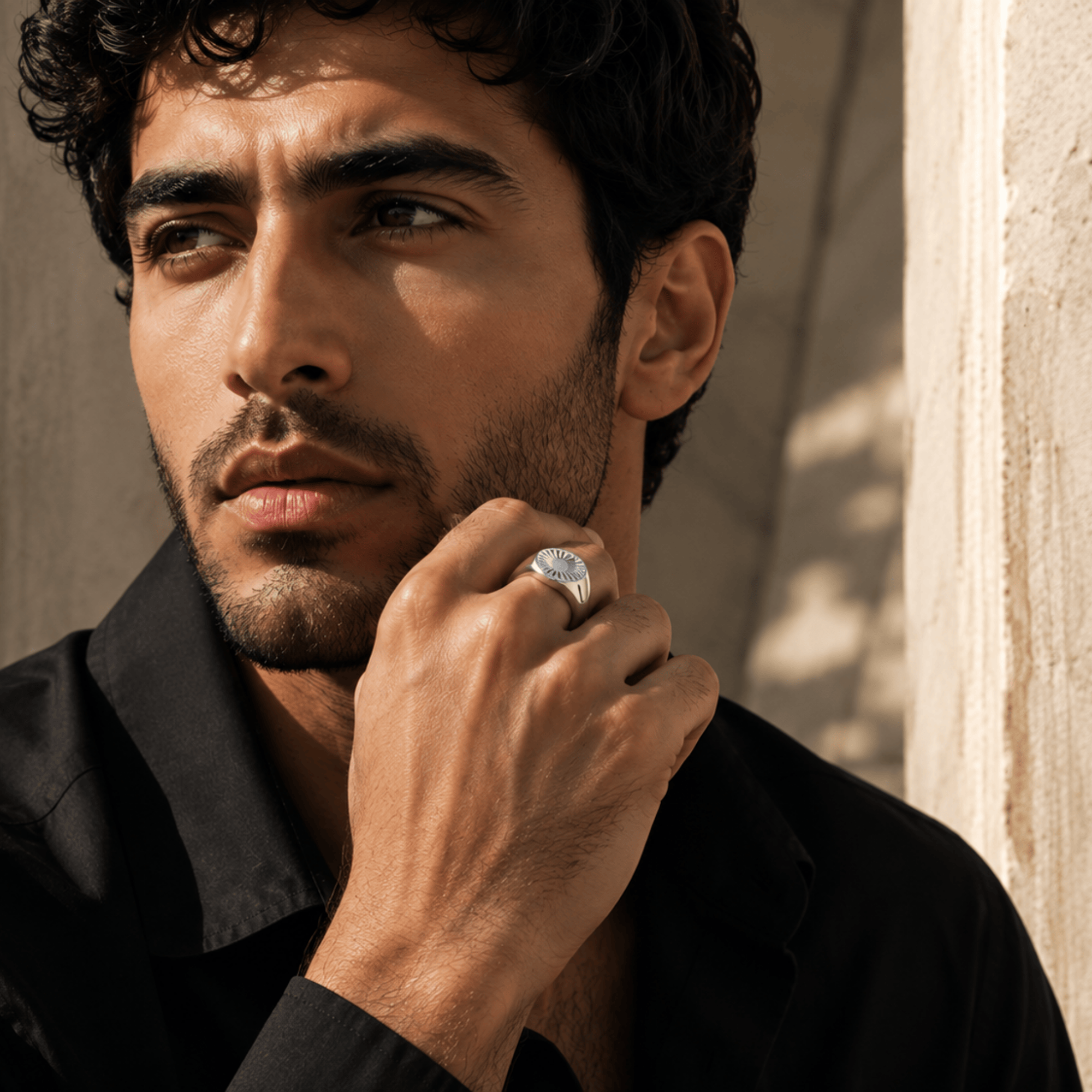 VELMÉ Solara 925 Silver Men’s Signet Ring | Velmé