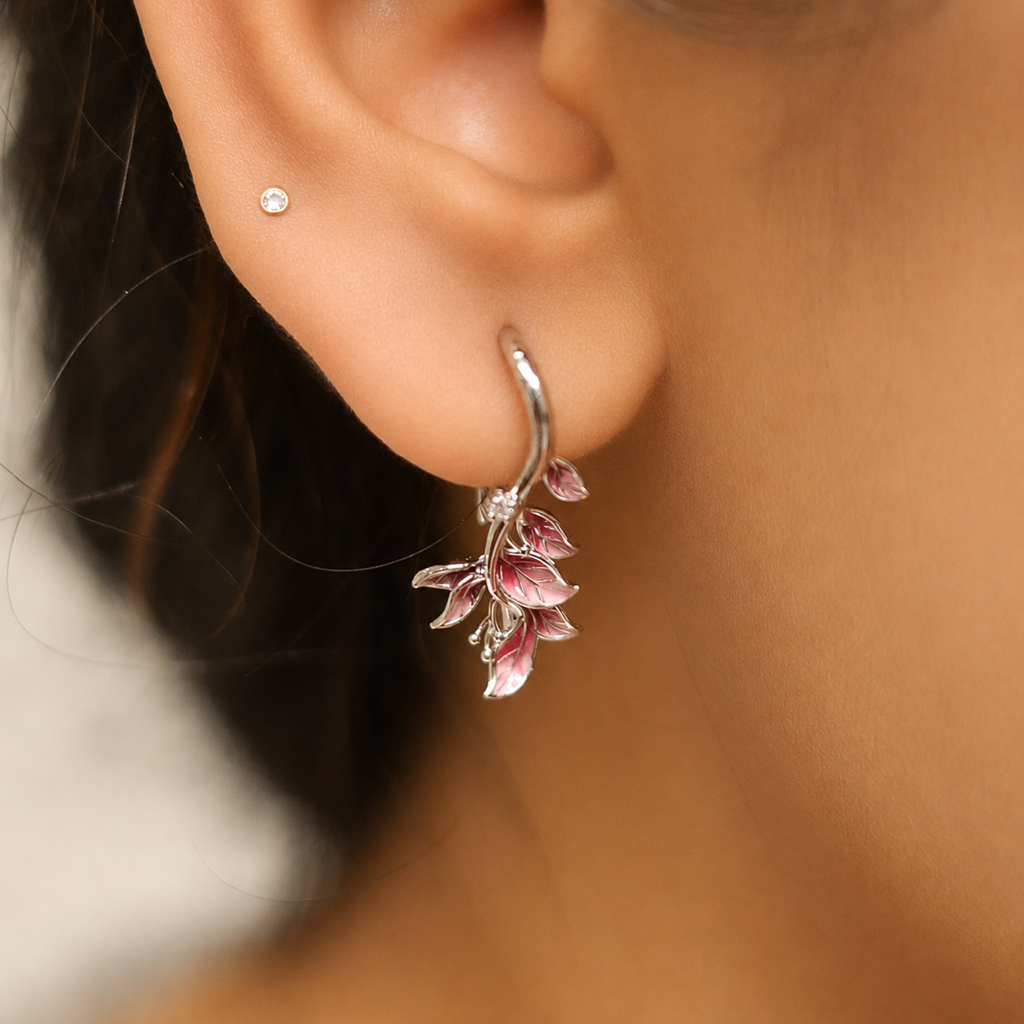 Cascading Petal Vines 925 Silver Earrings | Velmé