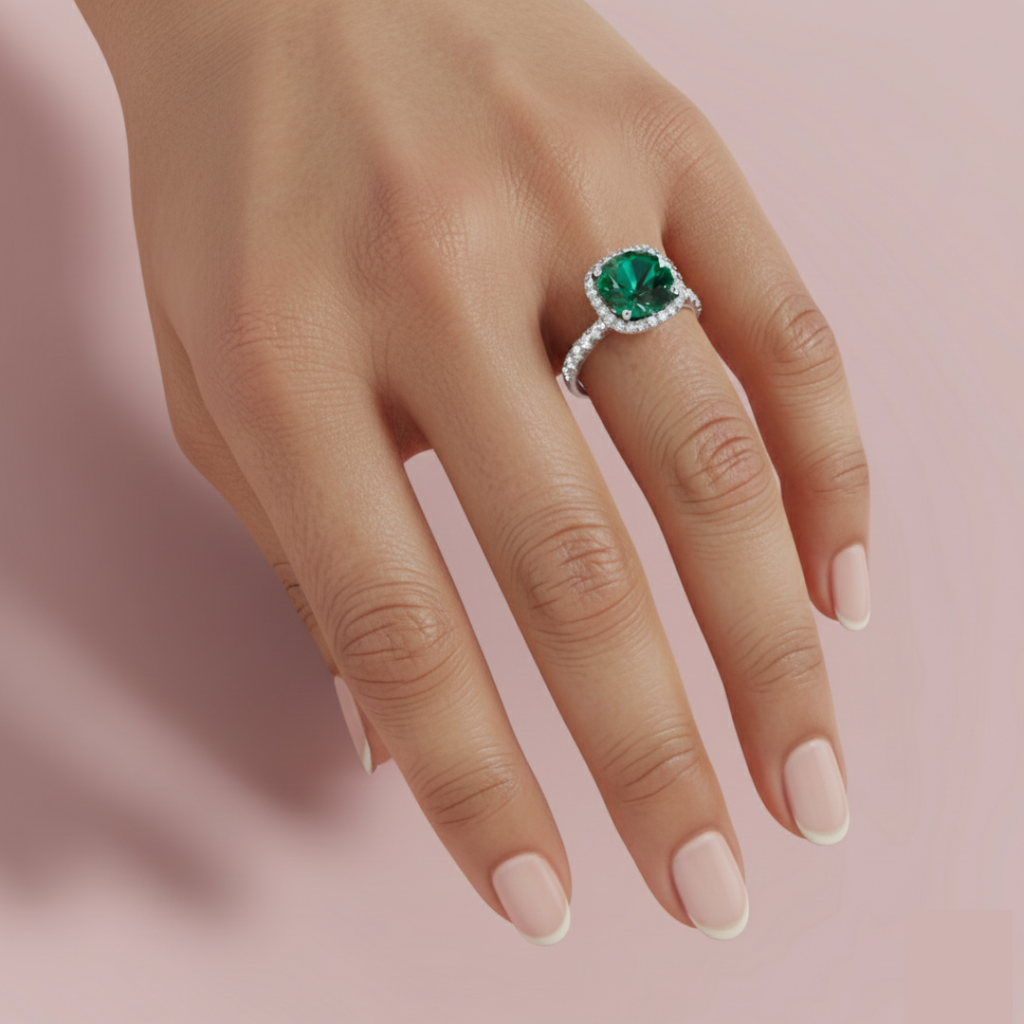 Green Mirage 925 Pure Silver Ring My Store