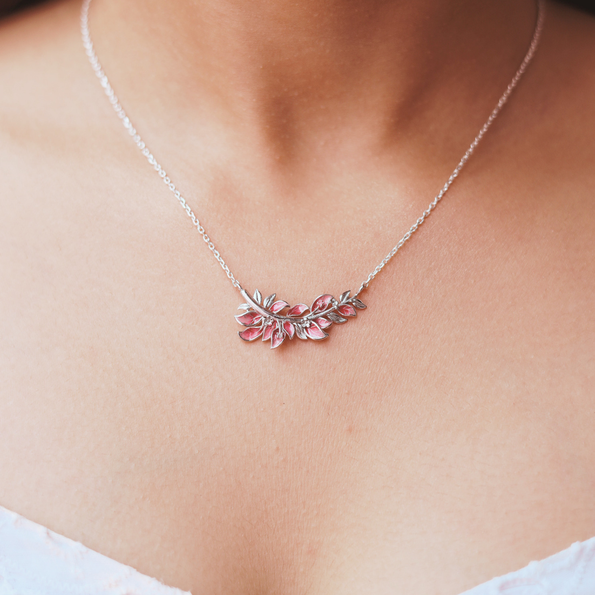 Blush Willow Branch 925 Silver Necklace | Velmé
