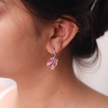 Midnight Willow Leaf 925 Silver Earrings | Velmé