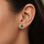 Classic Halo Solitaire Oval Earrings | Velmé