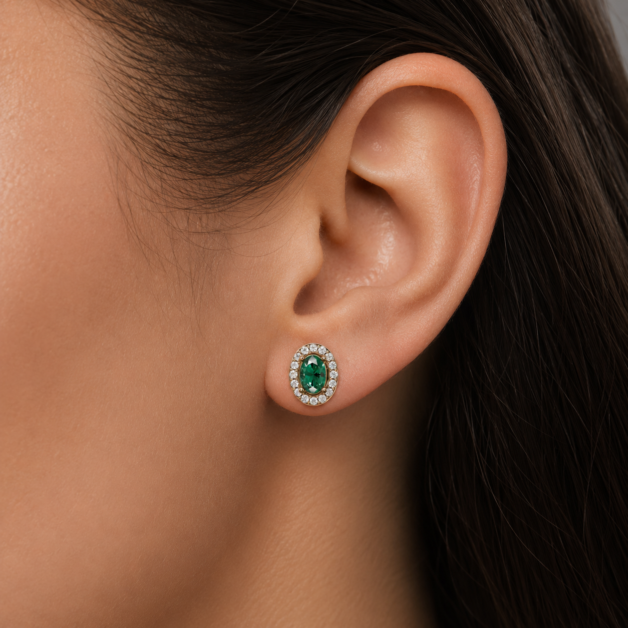 Classic Halo Solitaire Oval Earrings | Velmé