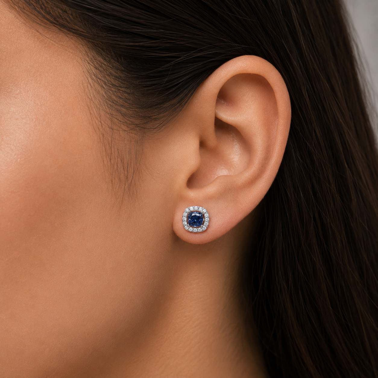 Classic Halo Solitaire Cushion Earrings | Velmé