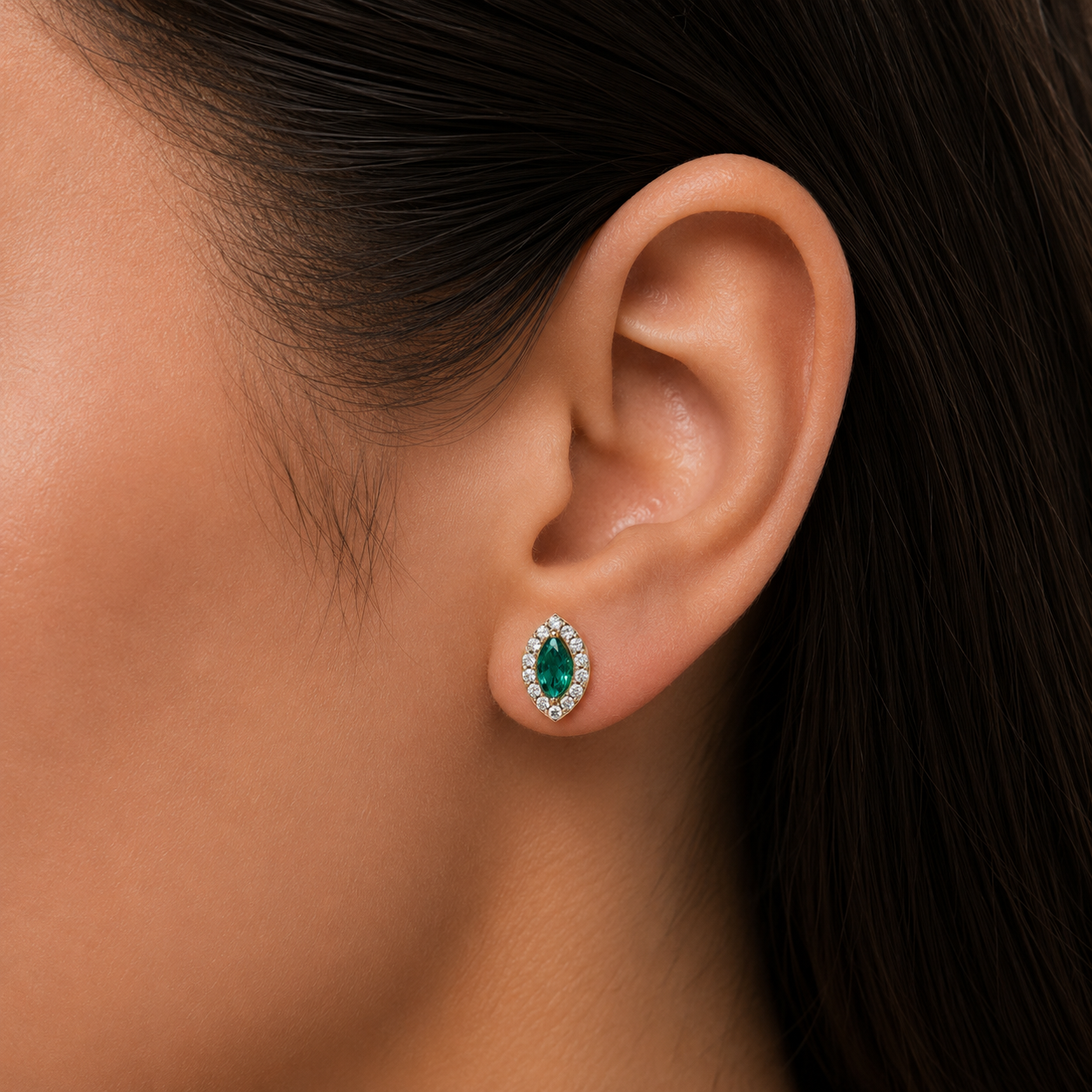 Classic Halo Solitaire Marquise Earrings | Velmé