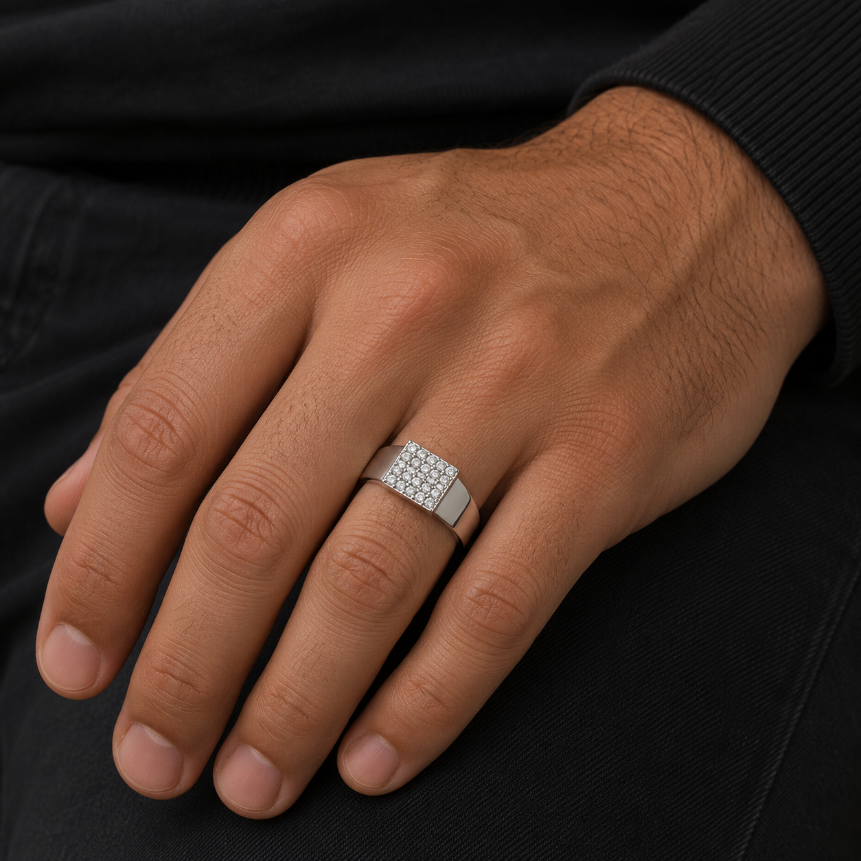 Imperial Pave Men’s 925 Silver Ring 
| Velmé