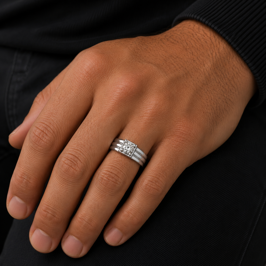 Royal Solitaire Men’s 925 Silver Ring | Velmé