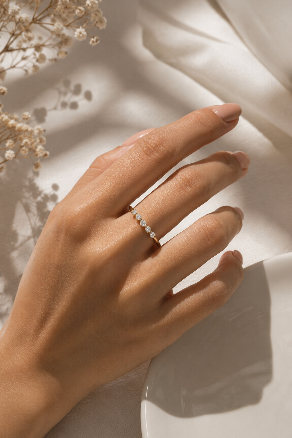 Aurora Five Stone Light Ring | 925 Sterling Silver | Velmé