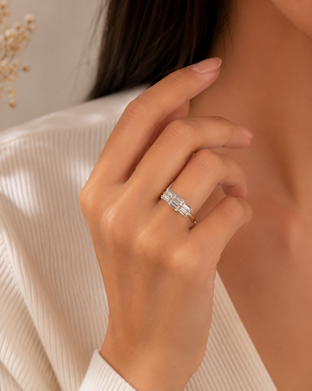 Radiant Baguette Light Ring | 925 Sterling Silver | Velmé