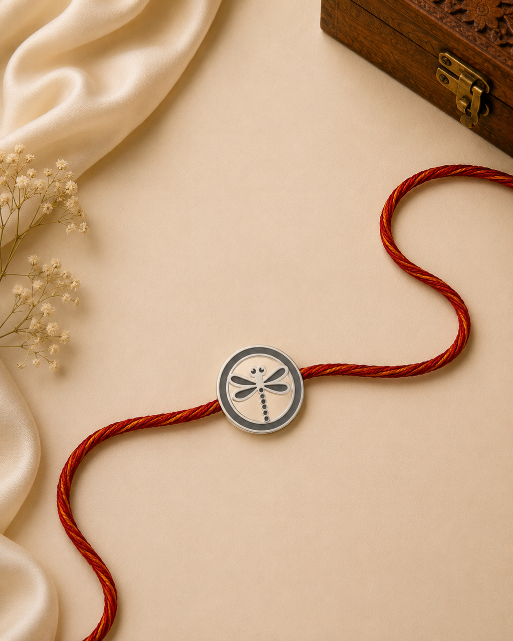 Dragonfly Rakhi Pendant | 925 Silver Convertible Rakhi