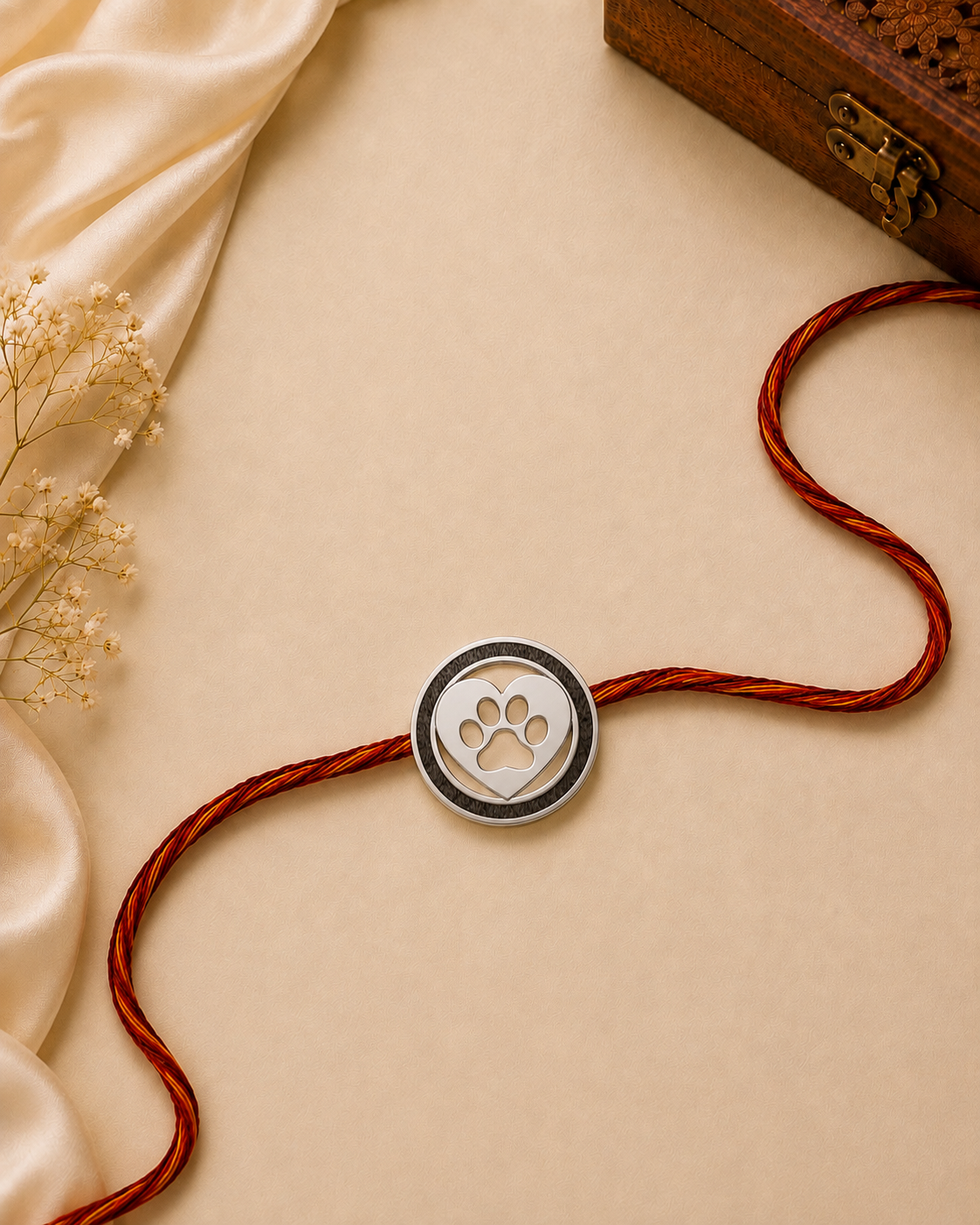 Heart Paw Rakhi Pendant | 925 Silver Convertible Rakhi