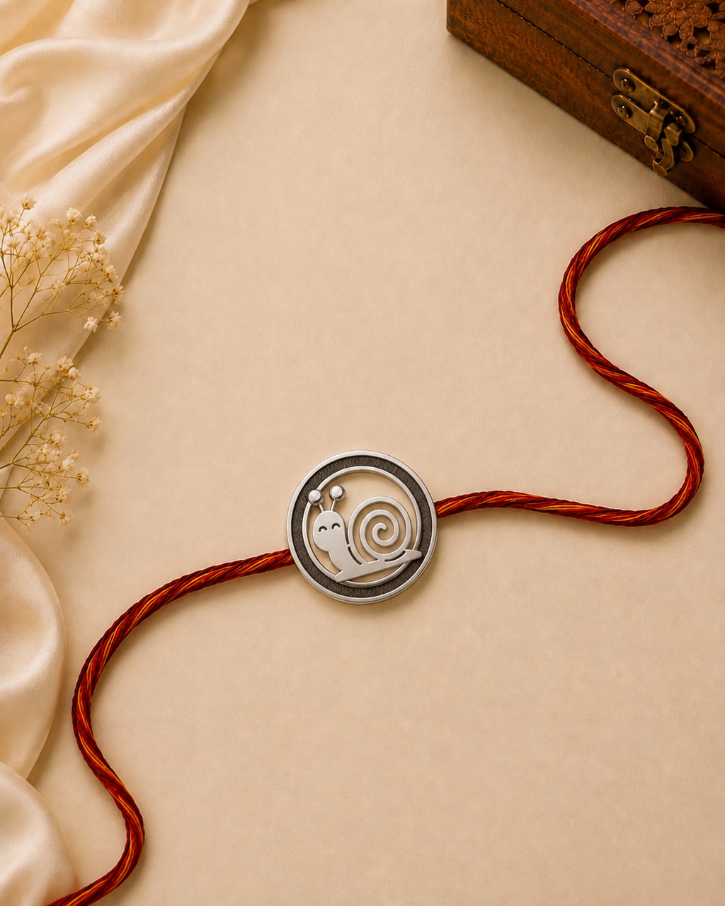 Cute Snail Rakhi Pendant | 925 Silver Convertible Rakhi