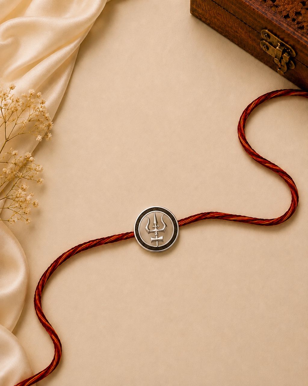 Trishul Rakhi Pendant | 925 Silver Convertible Rakhi