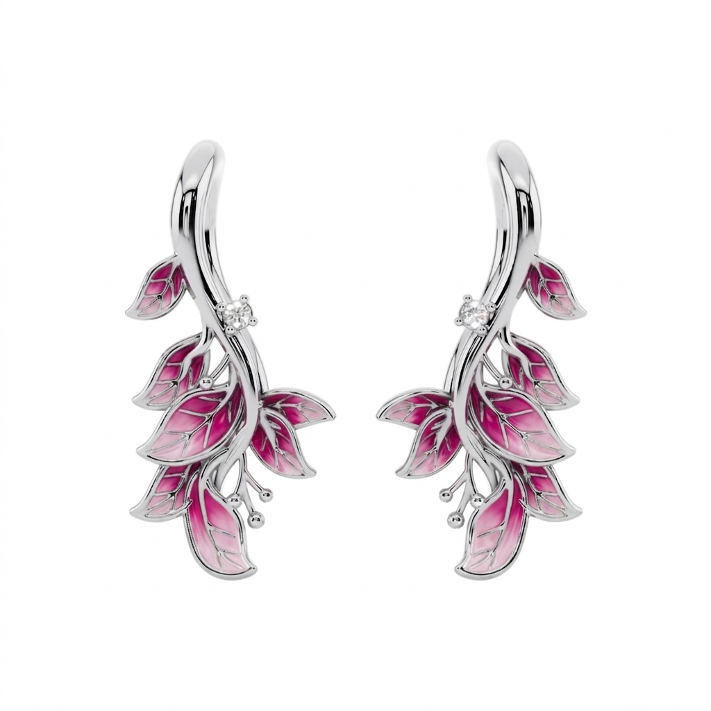 Cascading Petal Vines925 Silver Earrings | Velmé