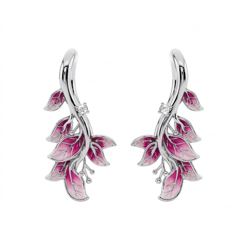 Cascading Petal Vines 925 Silver Earrings | Velmé