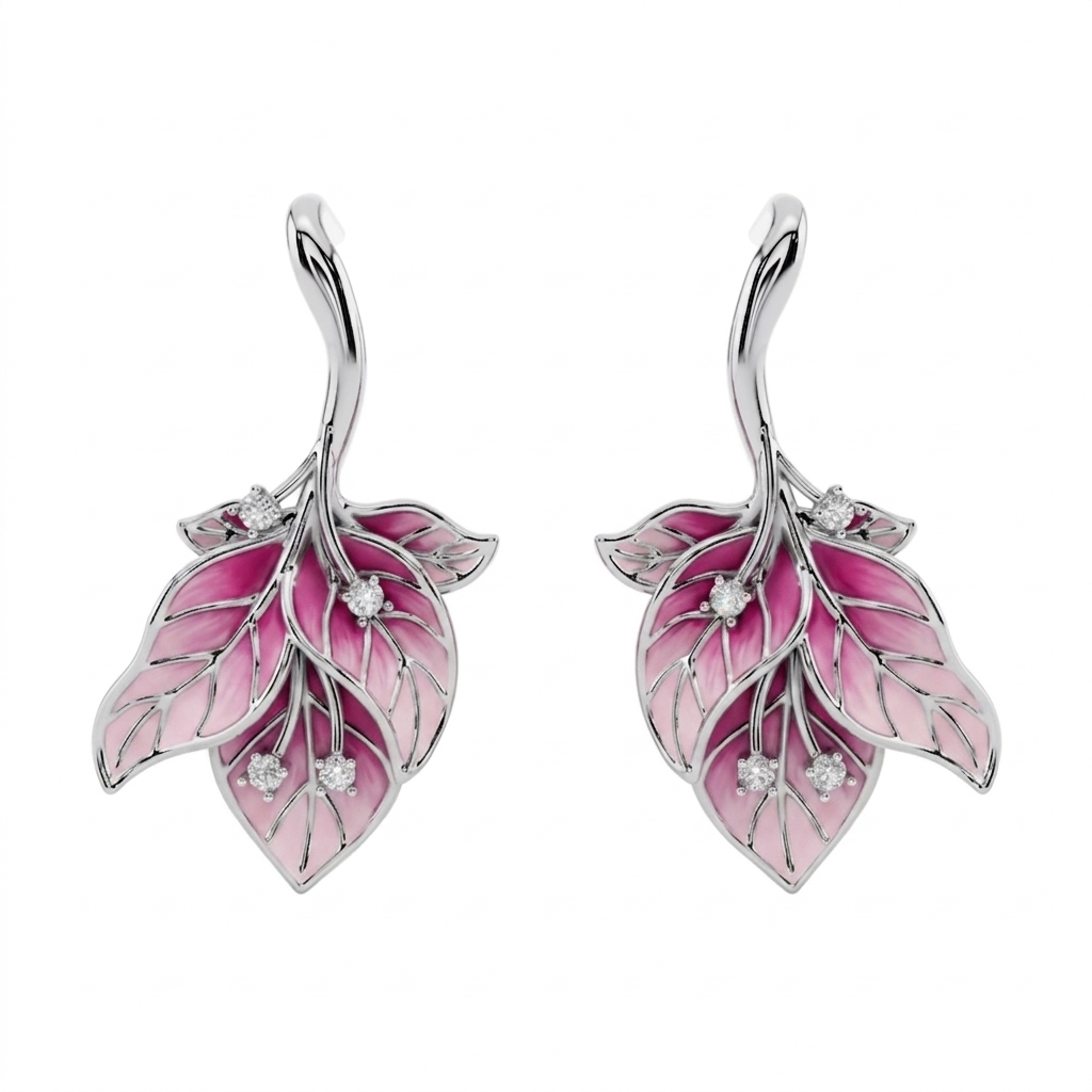 Midnight Willow Leaf 925 Silver Earrings | Velmé