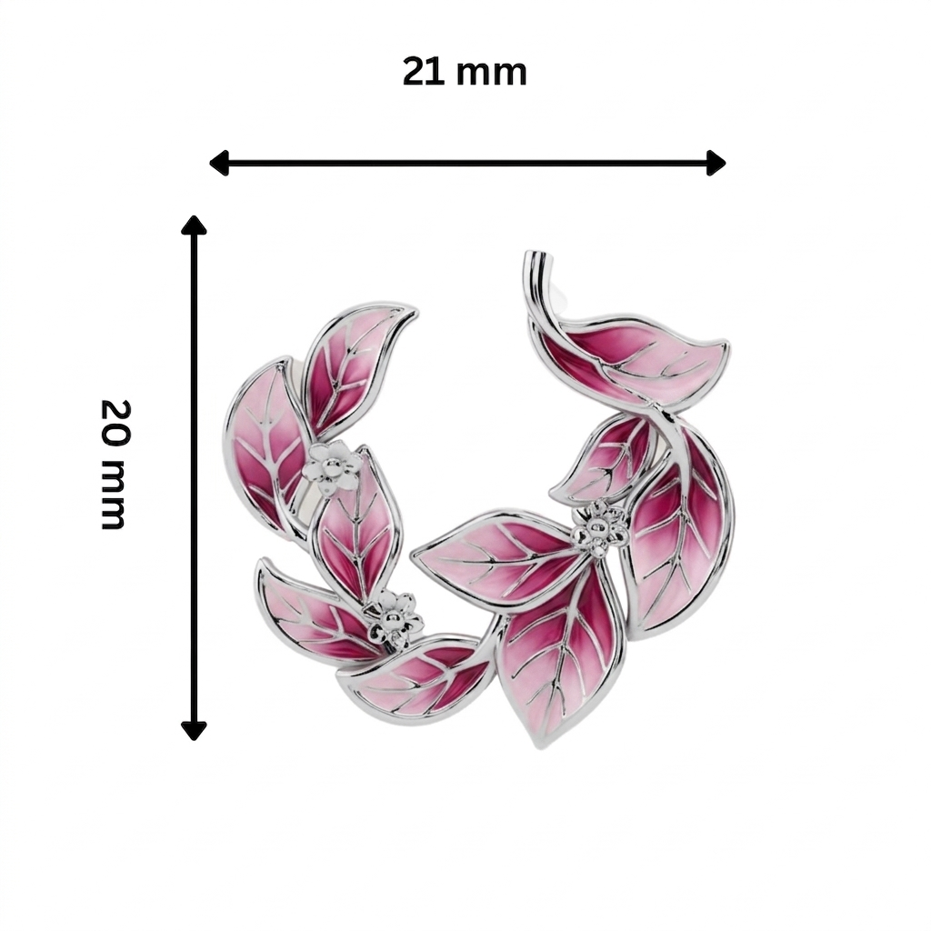 Twin Leaf Crescent 925 Silver Studs | Velmé