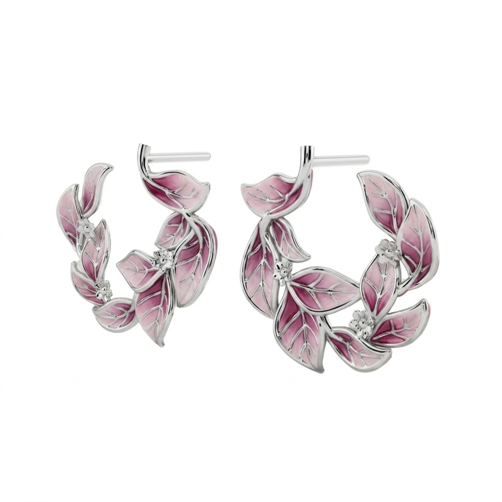 Twin Leaf Crescent 925 Silver Studs | Velmé
