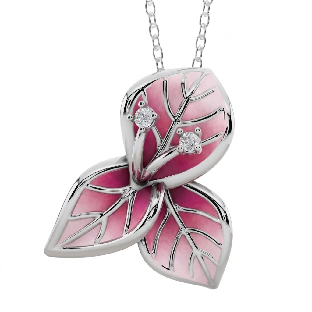 Verdant Bloom 925 Silver Pendant | Velmé
