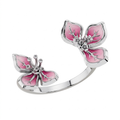 Bougainvillea Bloom 925 Silver Open Ring | Velmé