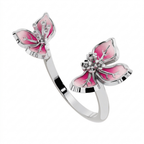 Bougainvillea Bloom 925 Silver Open Ring | Velmé