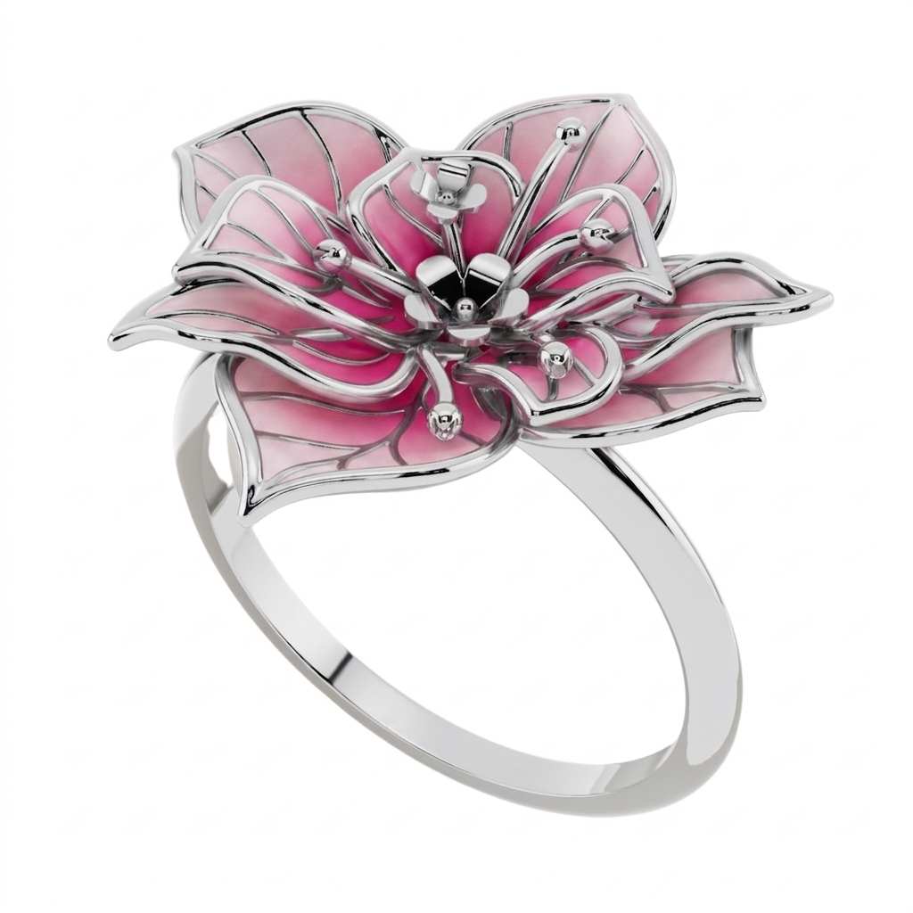 Bougainvillea Statement 925 Silver Bloom Ring | Velmé