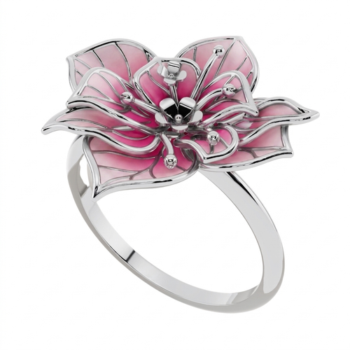 Bougainvillea Statement 925 Silver Bloom Ring | Velmé