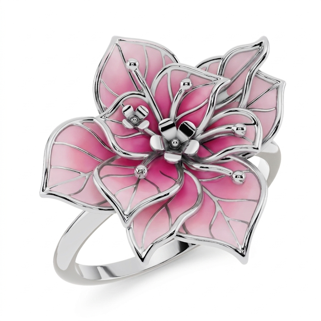Bougainvillea Statement 925 Silver Bloom Ring | Velmé