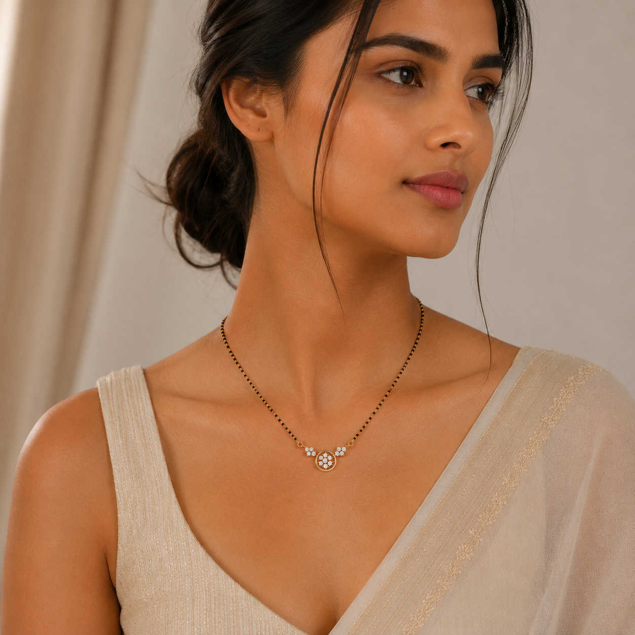 Celestial Bloom 925 Silver Mangalsutra | Velmé