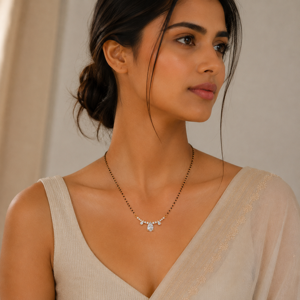 Celestial Cascade 925 Silver Mangalsutra | Velmé