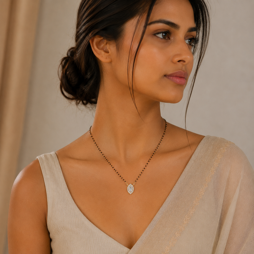 Celeste Marquise 925 Silver Mangalsutra | Velmé