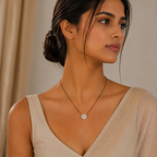 Aurora Halo Cushion 925 Silver Mangalsutra | Velmé