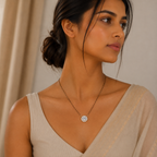 Stella Round Halo 925 Silver Mangalsutra | Velmé
