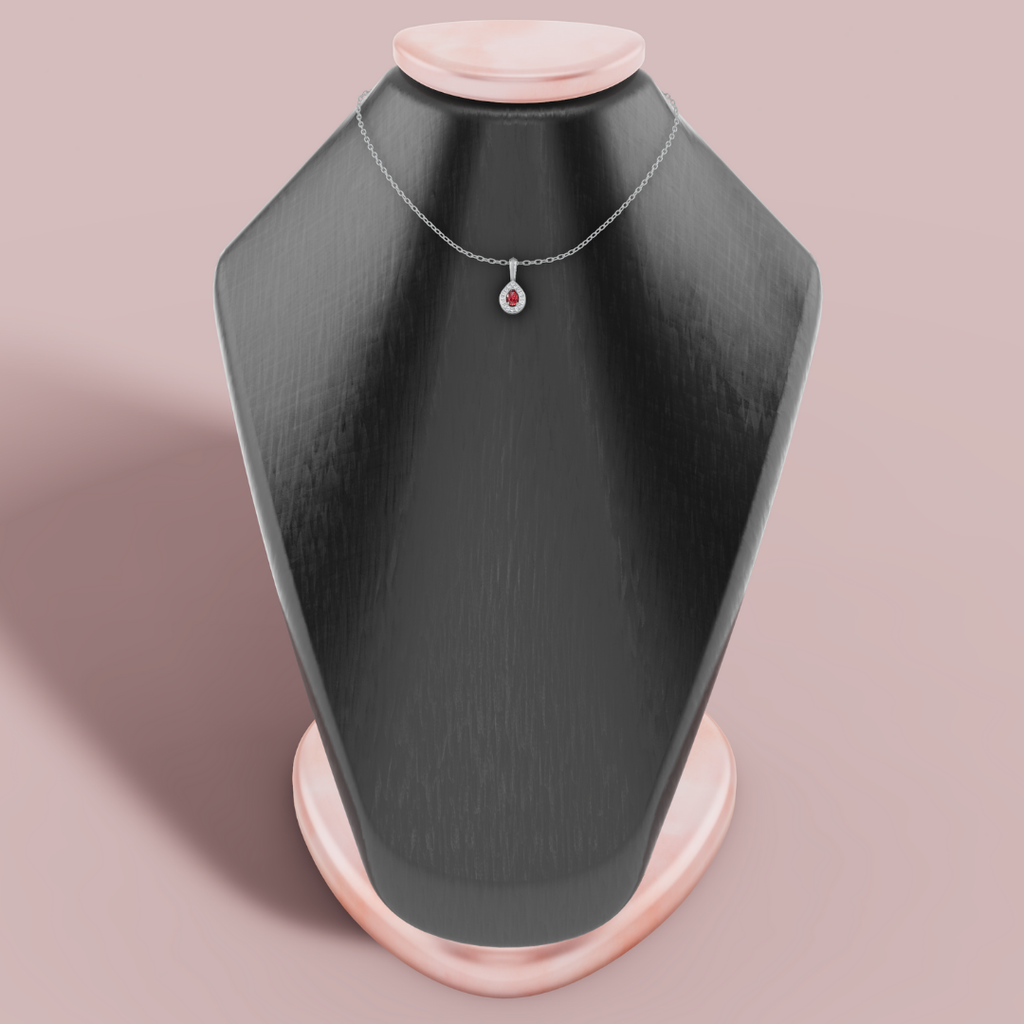 Delphi Red Pear 925 Pure Silver Necklace My Store