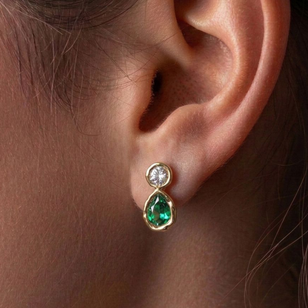 Emerald Orb earrings | Fluidé