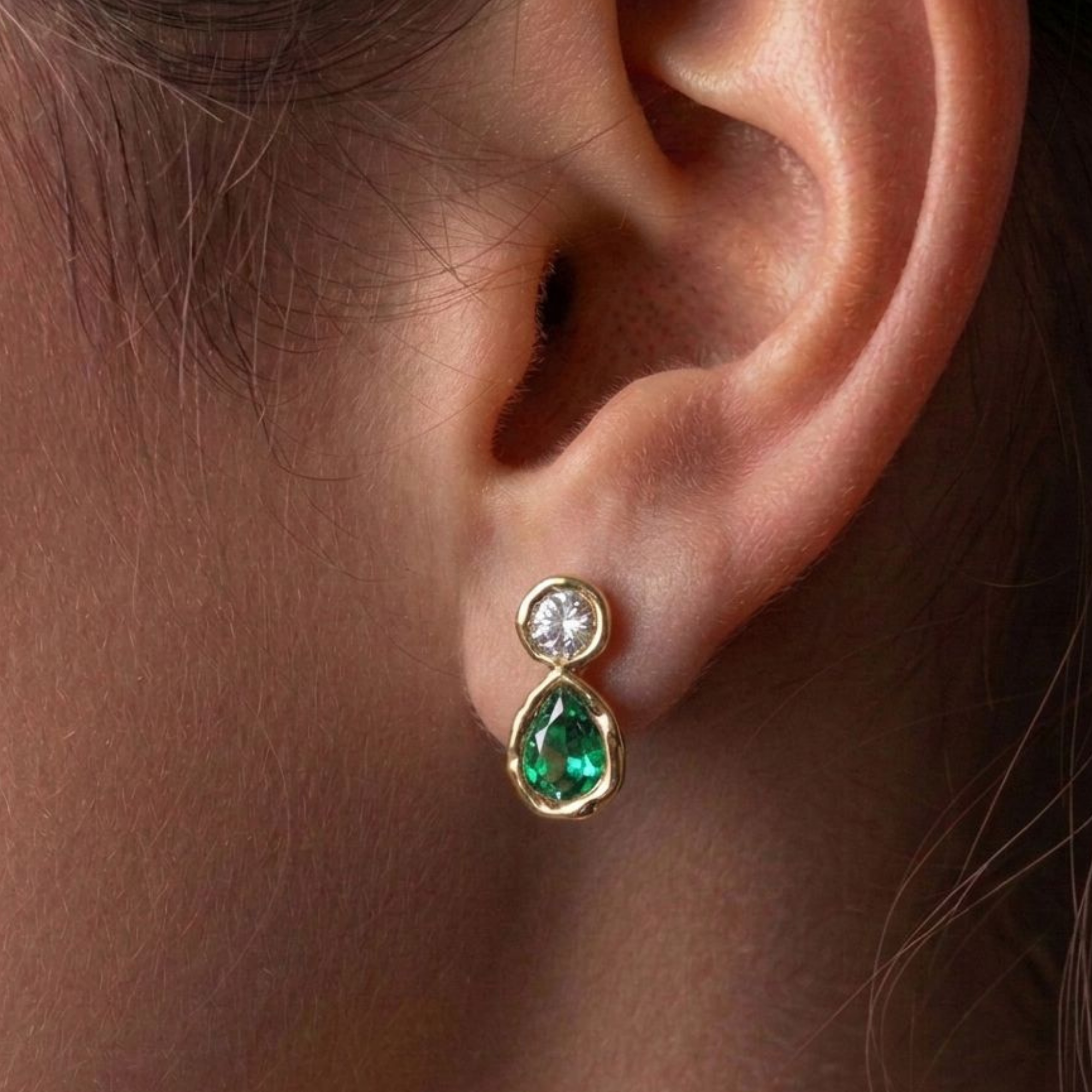 Emerald Orb earrings | Fluidé