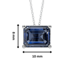 Blue Emerald Solitaire 925 Silver Necklace | Velmé