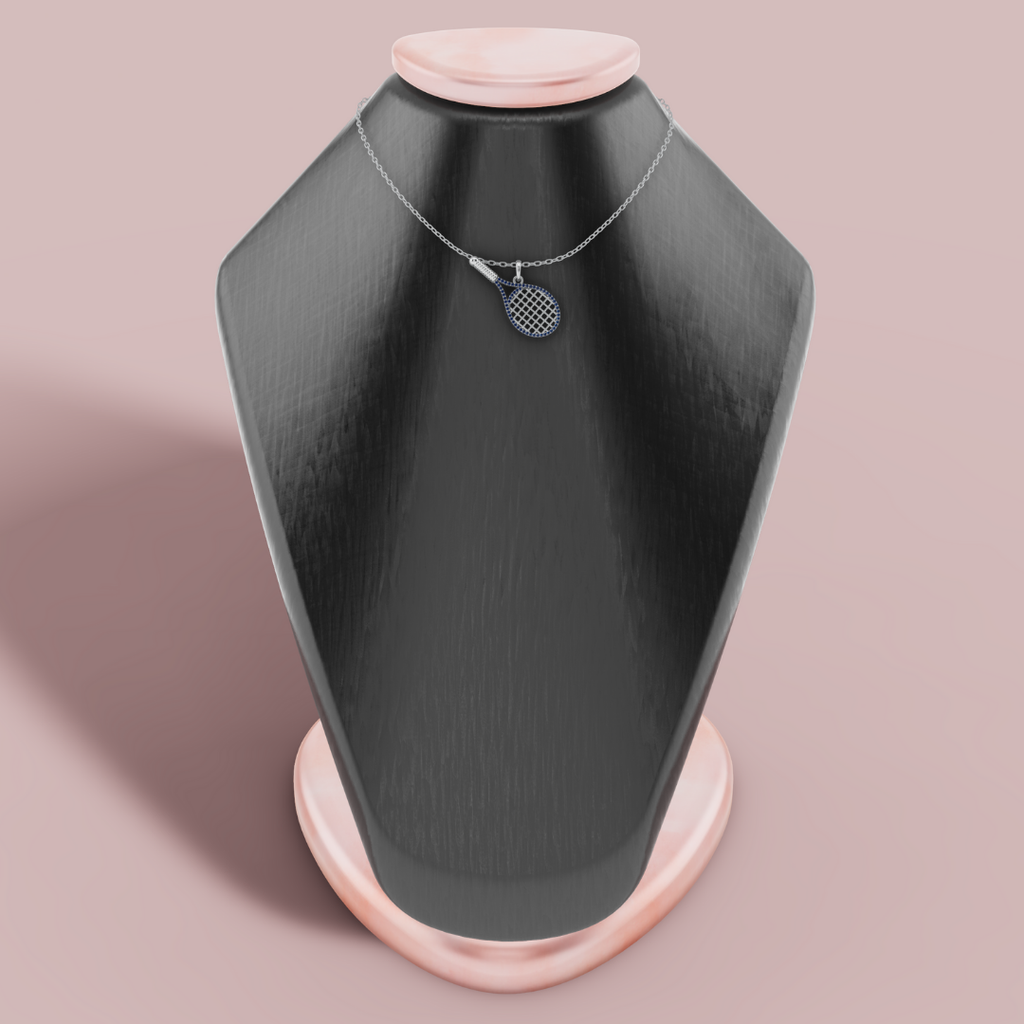 Winning Stroke Blue 925 Pure Silver Necklace My Store