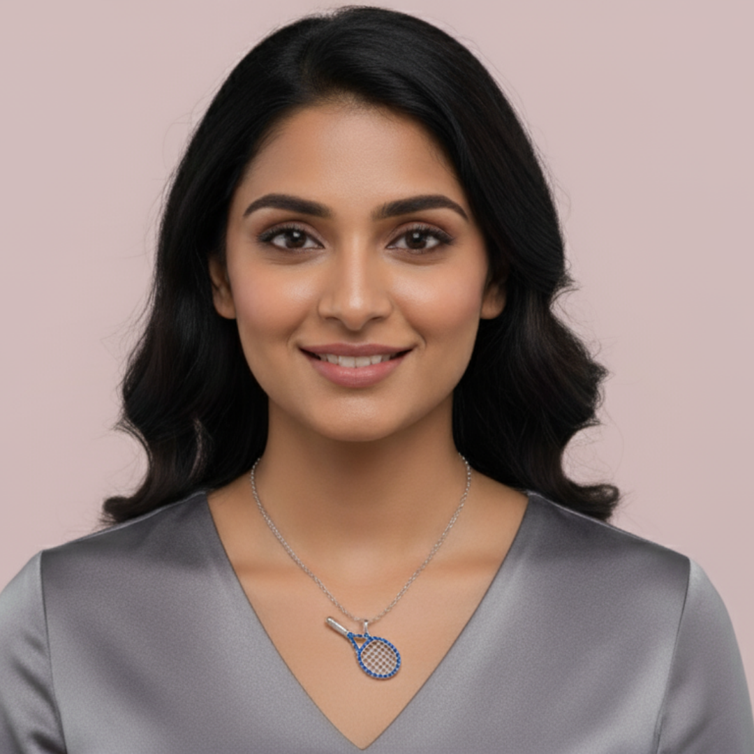 Winning Stroke Blue 925 Pure Silver Necklace My Store