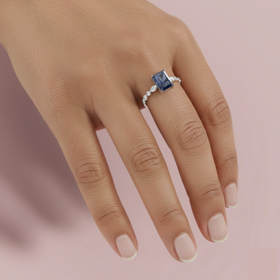 Blue Vertica 925 Pure Silver Ring My Store