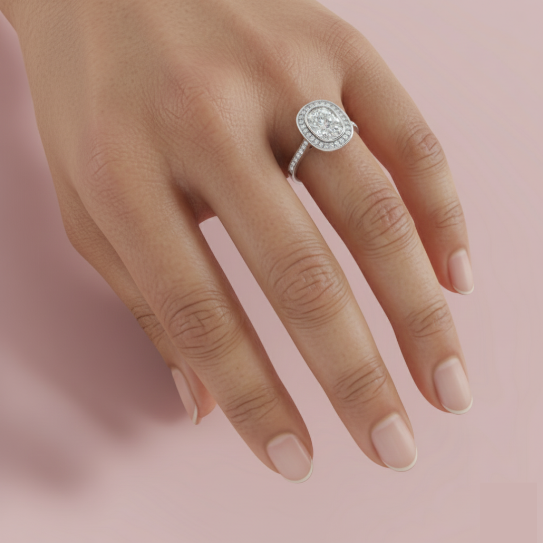 Cushion Radiance 925 Pure Silver Ring My Store